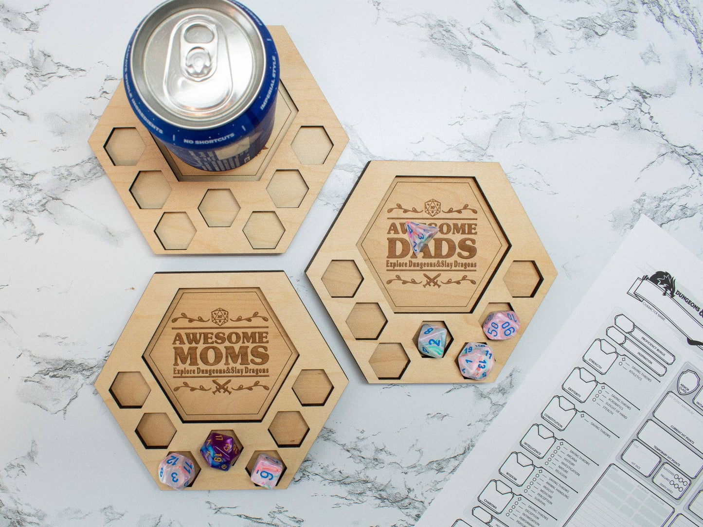 D&D Dice Tray Coasters, Dragon