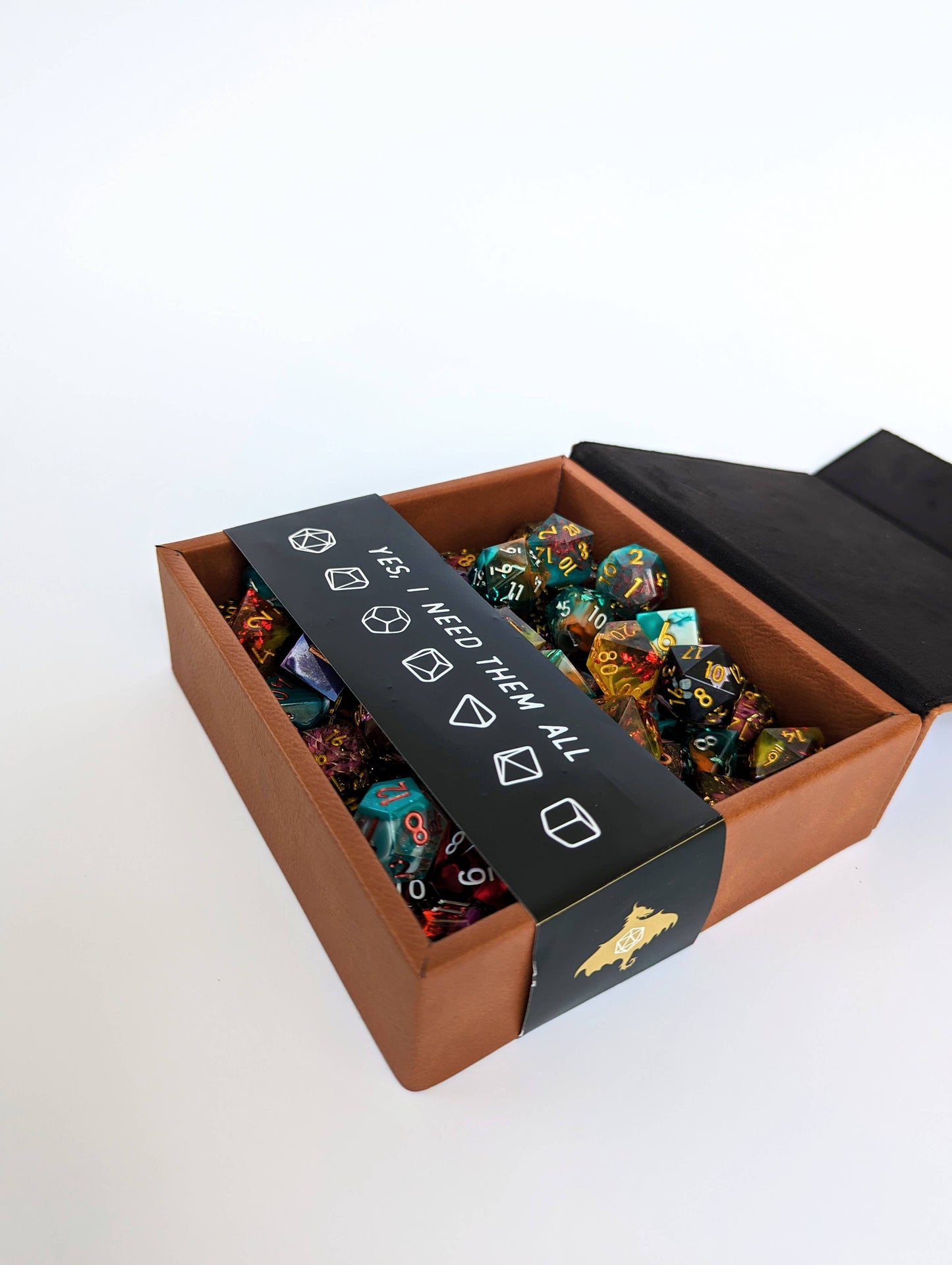 The Fate Twister - D&D - Vegan Leather Dice Box: Chestnut