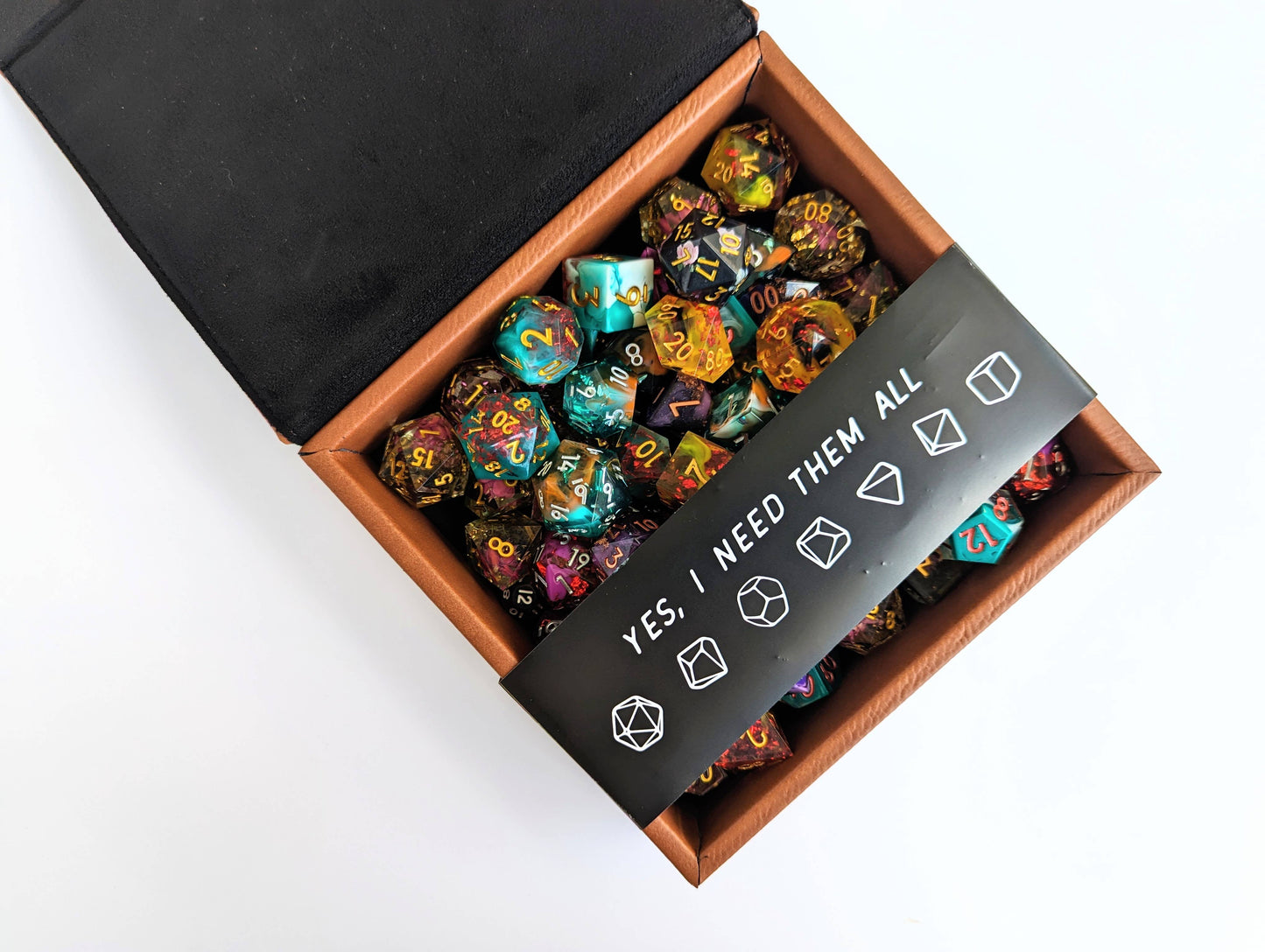 The Fate Twister - D&D - Vegan Leather Dice Box: Chestnut
