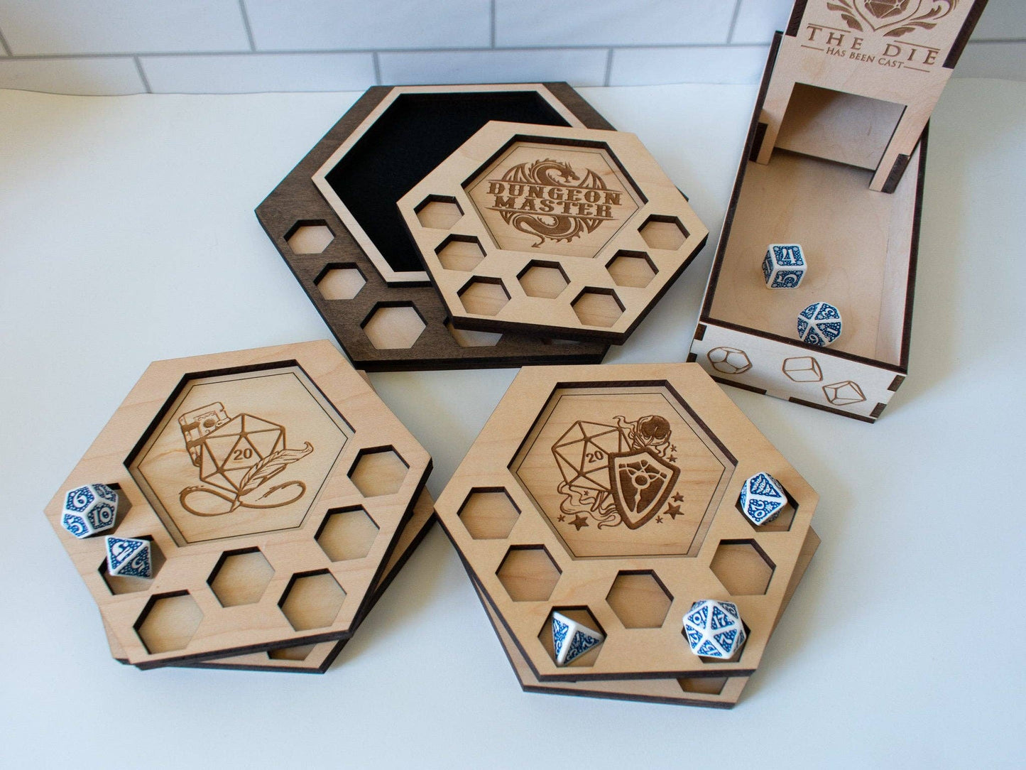 D&D Dice Tray Coasters, DM Smiling