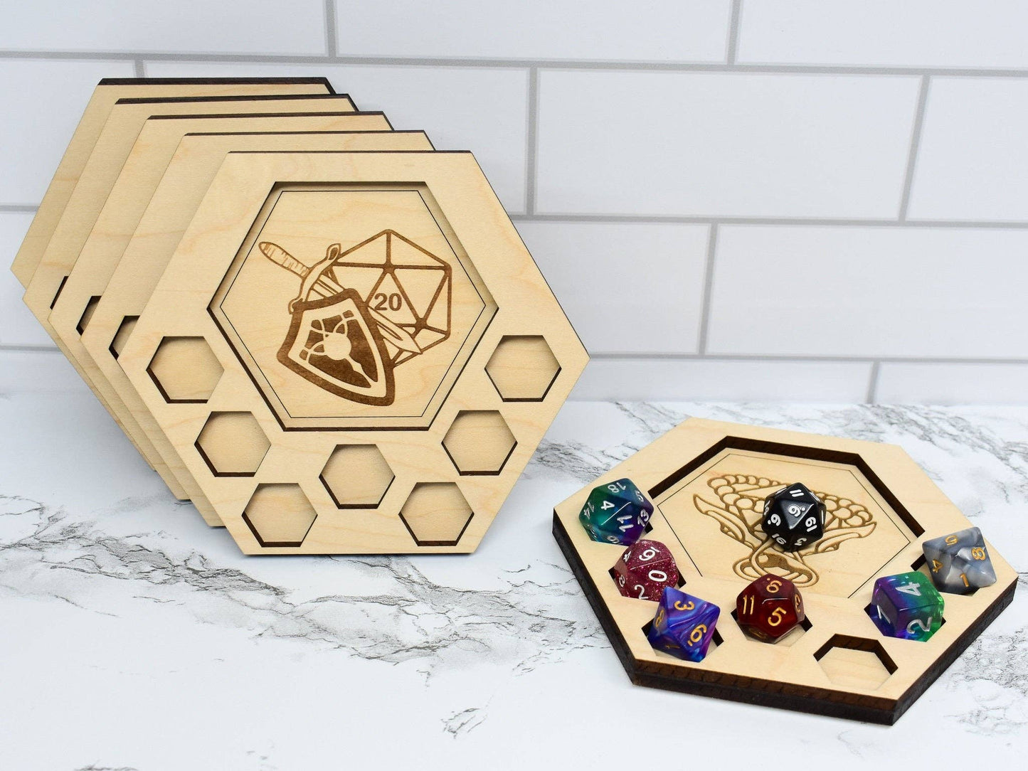 D&D Dice Tray Coasters, Dragon