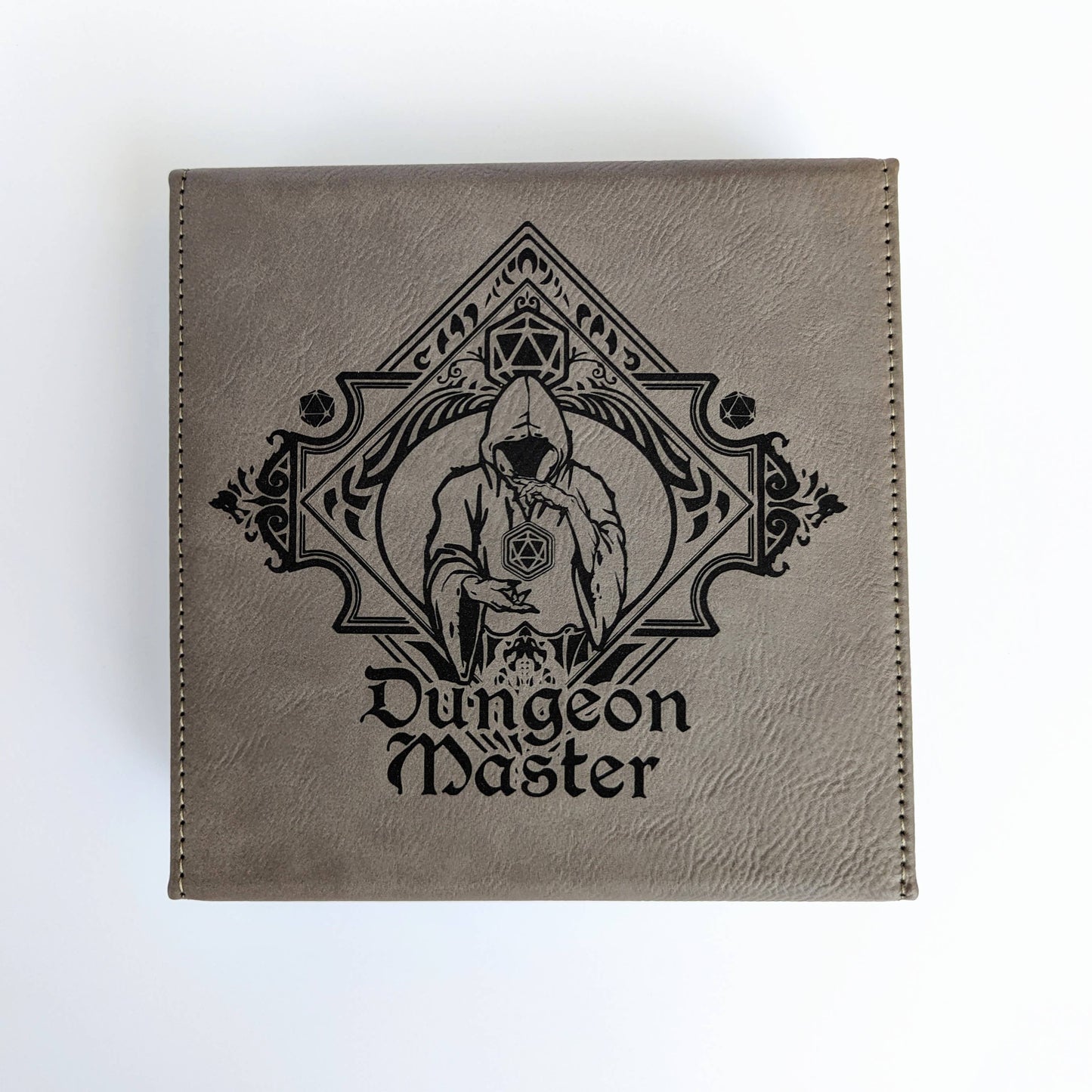The Fate Twister - D&D - Vegan Leather Dice Box: Chestnut