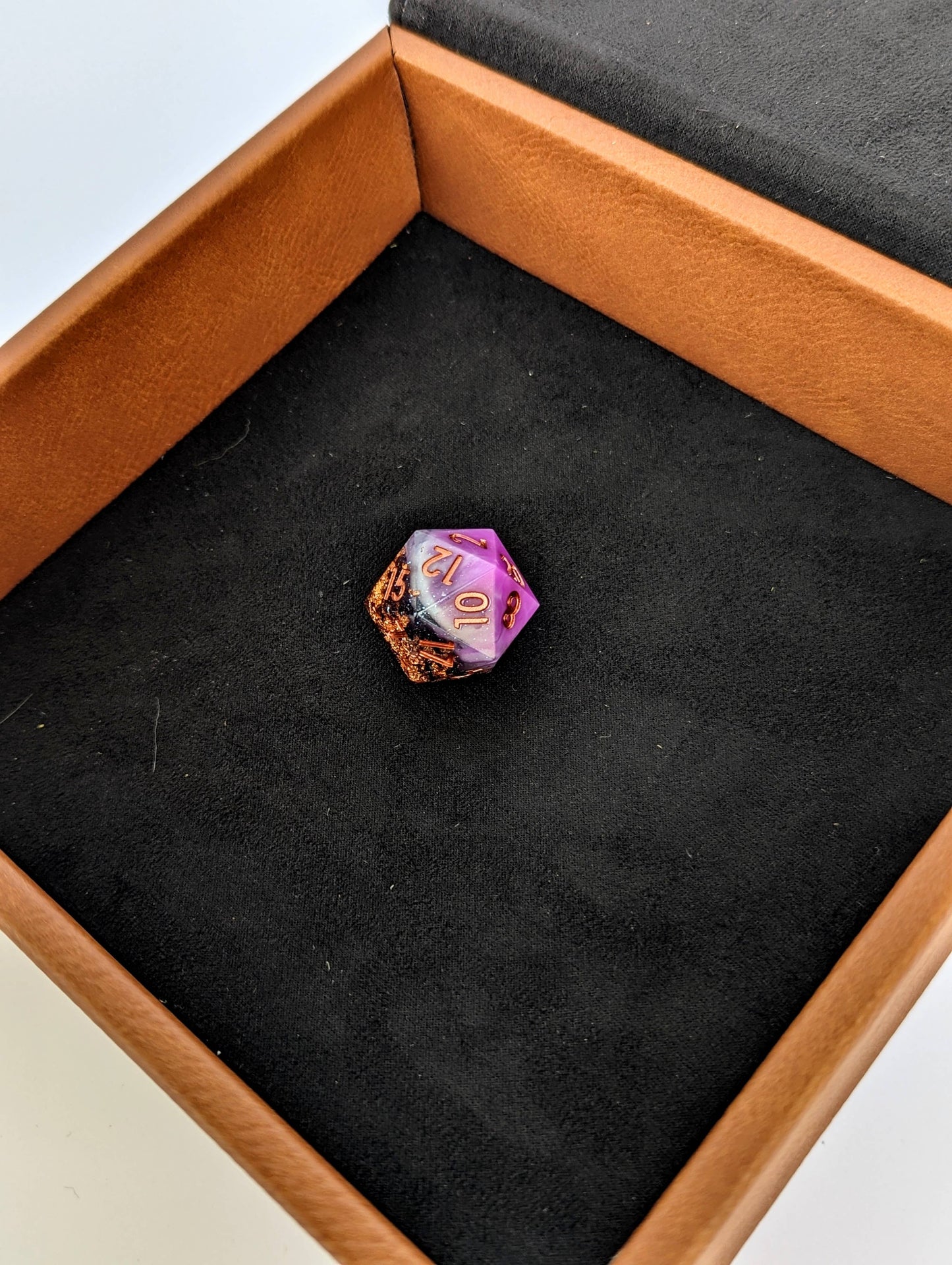 D20 Swords  - D&D - Vegan Leather Dice Box: Grey