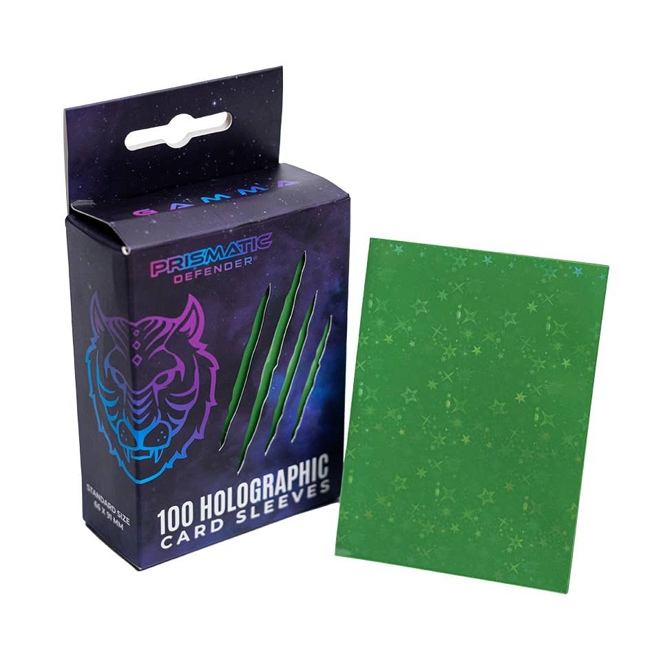 Holographic Card Sleeves - Standard Size - 3 Foil Designs: Light Green / Oracle